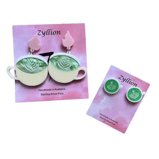 Matcha Latte Earrings Dangle and Studs