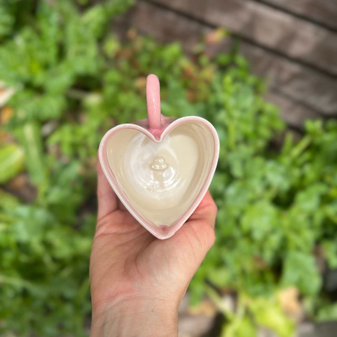 Pink Heart Cup With Handle