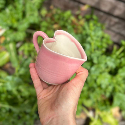 Pink Heart Cup with Handle