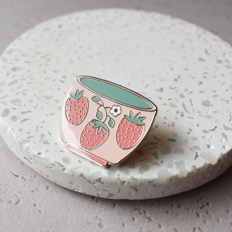 Strawberry Matcha Bowl Pin