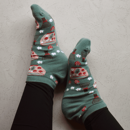 Strawberry Matcha Socks being worn 3