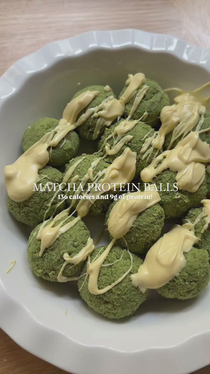 Load video: Matcha Protein Balls