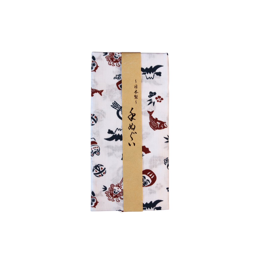 Japanese Print Tenugui Furoshiki Cloth Cotton White Wrap Towel Cloth