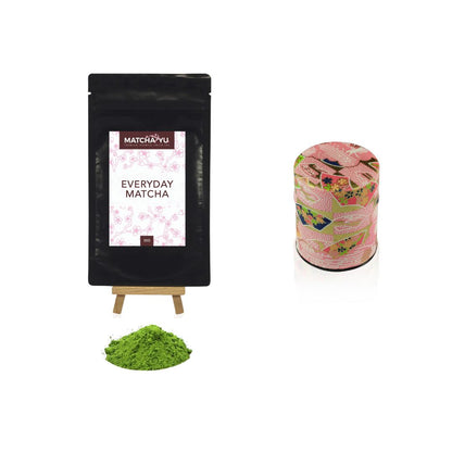 EVERYDAY Matcha Green Tea Powder (30g) + Tea Canister Bundle Matcha Matcha Yu Everyday Matcha 30g & Pink Canister (Small) 