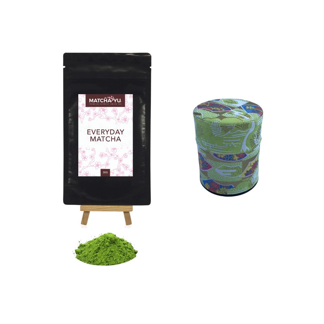 EVERYDAY Matcha Green Tea Powder (30g) + Tea Canister Bundle - save $5 Matcha Matcha Yu Everyday Matcha 30g & Green Canister (Small) 