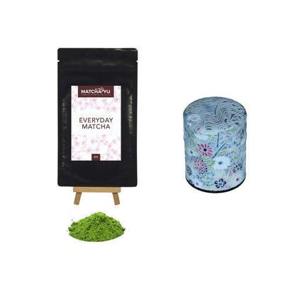 EVERYDAY Matcha Green Tea Powder (30g) + Tea Canister Bundle - save $5 Matcha Matcha Yu Everyday Matcha 30g & White Canister (Small) 