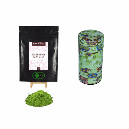 EVERYDAY Matcha Green Tea Powder (70g) + Tea Canister Bundle - save $5 Matcha Matcha Yu Everyday Matcha 70g & Green Canister (Large) 