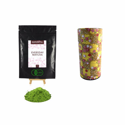 EVERYDAY Matcha Green Tea Powder (70g) + Tea Canister Bundle - save $5 Matcha Matcha Yu Everyday Matcha 70g & Yellow Canister (Large) 