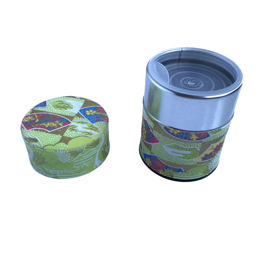 SENSU Green Washi Paper Japanese Tea Canister (Small) Accessories Matcha Yu 